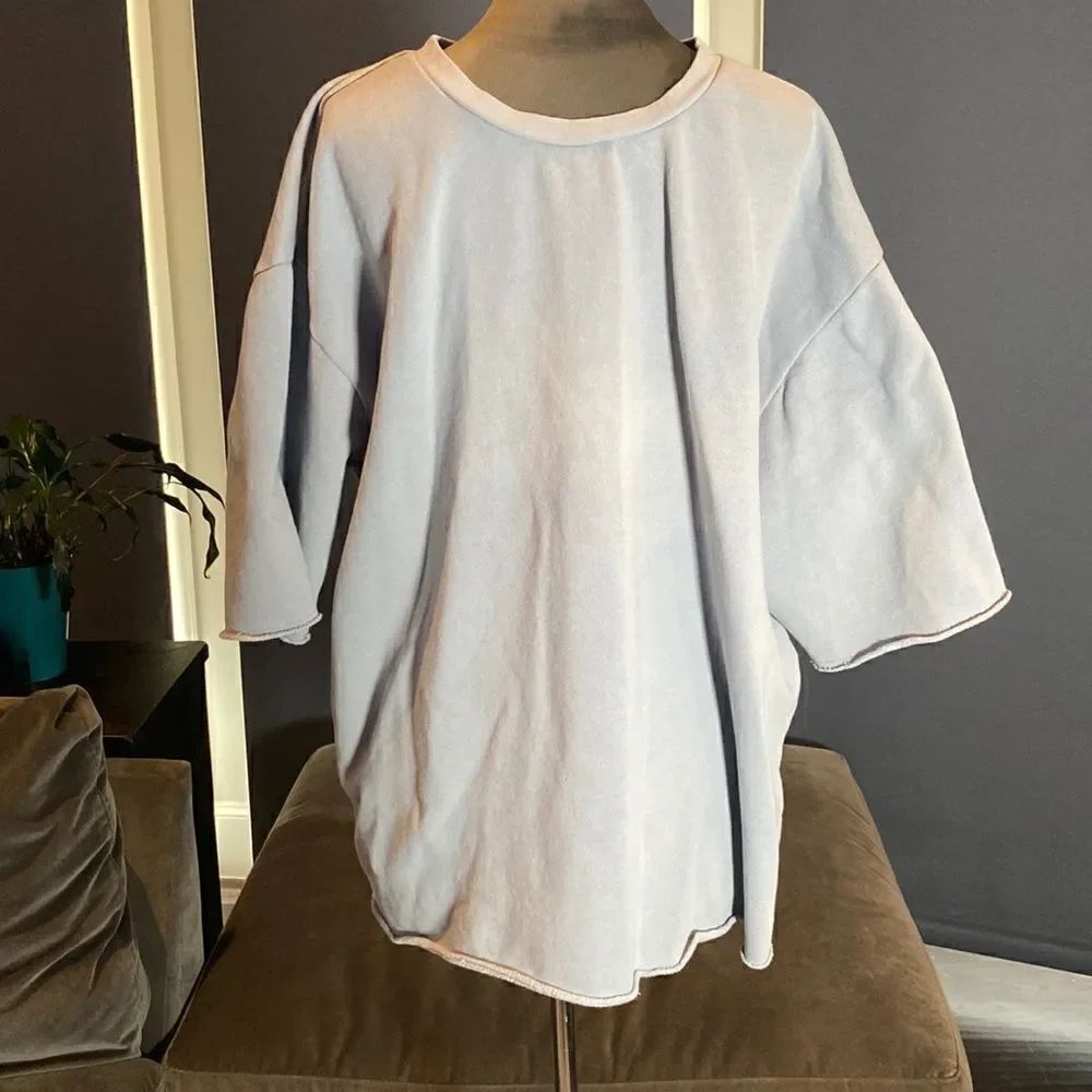 PacSun Men’s Short Sleeve Pullover Sweater Gray Boxy Fit Size L NWT *READ